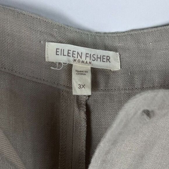 Eileen Fisher 100% Linen Tan Hi Rise Petal Pusher Capris SZ 3X - Picture 3 of 9